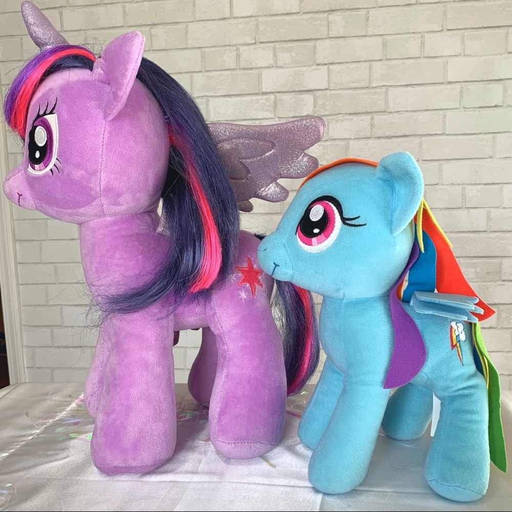 My Little Pony Build A Bear Twilight Sparkle & Rainbow Dash plush lot G4